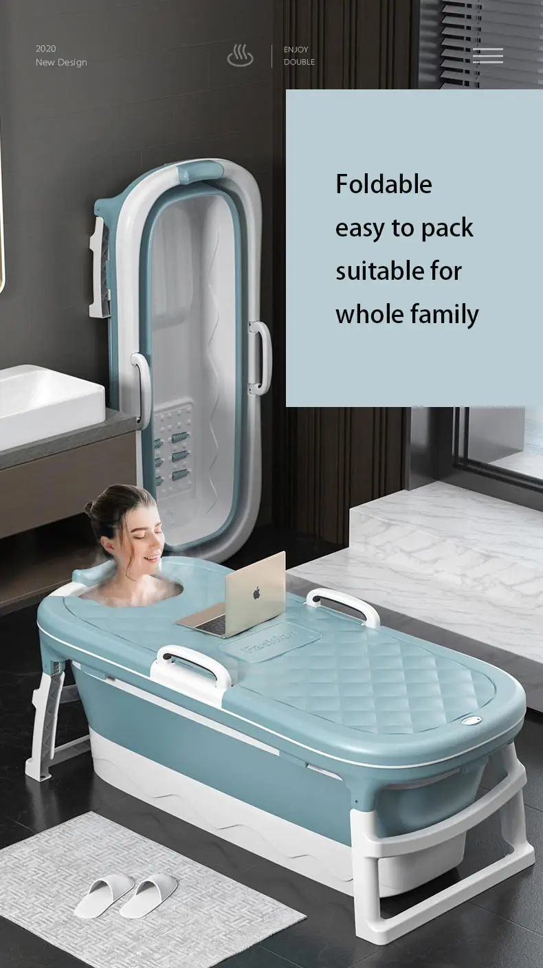 Small Bath Tub Portable Foldable Bathtub Baby without Massage Wheel for Kids Adult 1.15CM General Bath Barrel PP TPE Plastic