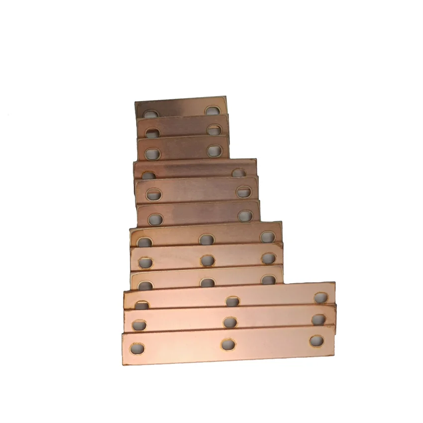 Customized T2 Red Copper Strip Flat Busbar for Prismatic Cell