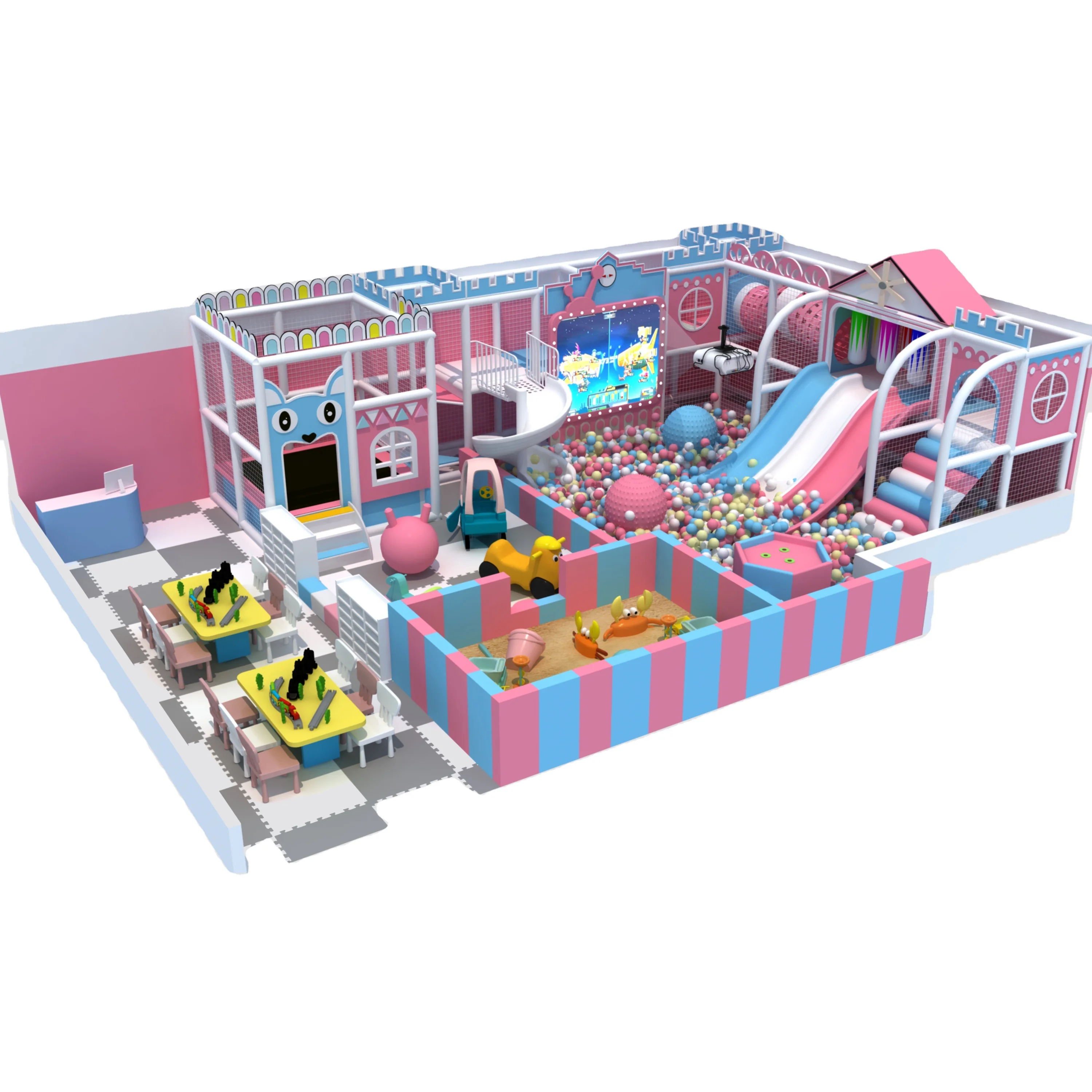 Multifunction safety indoor kids climb and slide soft play equipment for kids indoor playground kids playing park