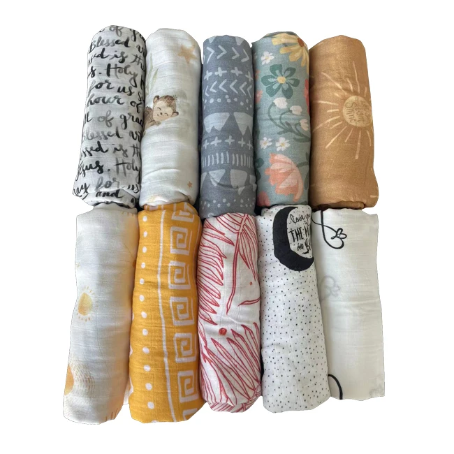 custom design selling reasonable price baby swaddle wrap cotton manufacturer baby muslin bamboo swaddle blanket