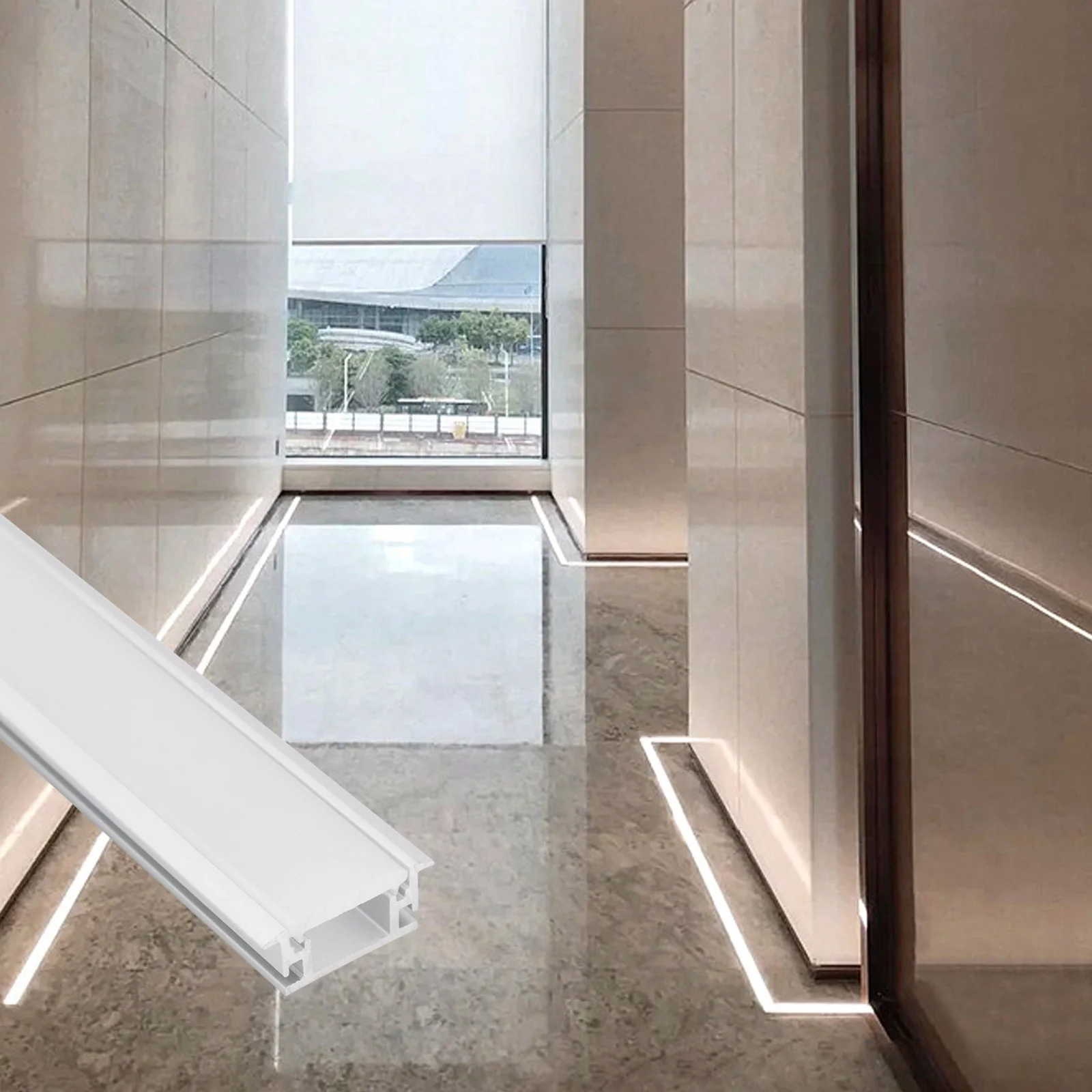 Easy Install 027 Led Aluminium Strip Silver 28*21mm Recessed Floor Aluminum Alloy Recess Led Channel