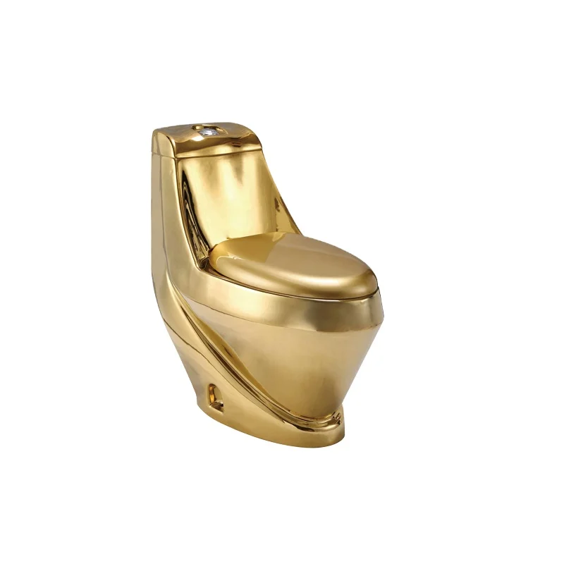 Hot Sale Modern Design Golden Color Toilet Washdown One Piece Toilet For Middle Market Golden Toilet Chaozhou Sanitary Ware