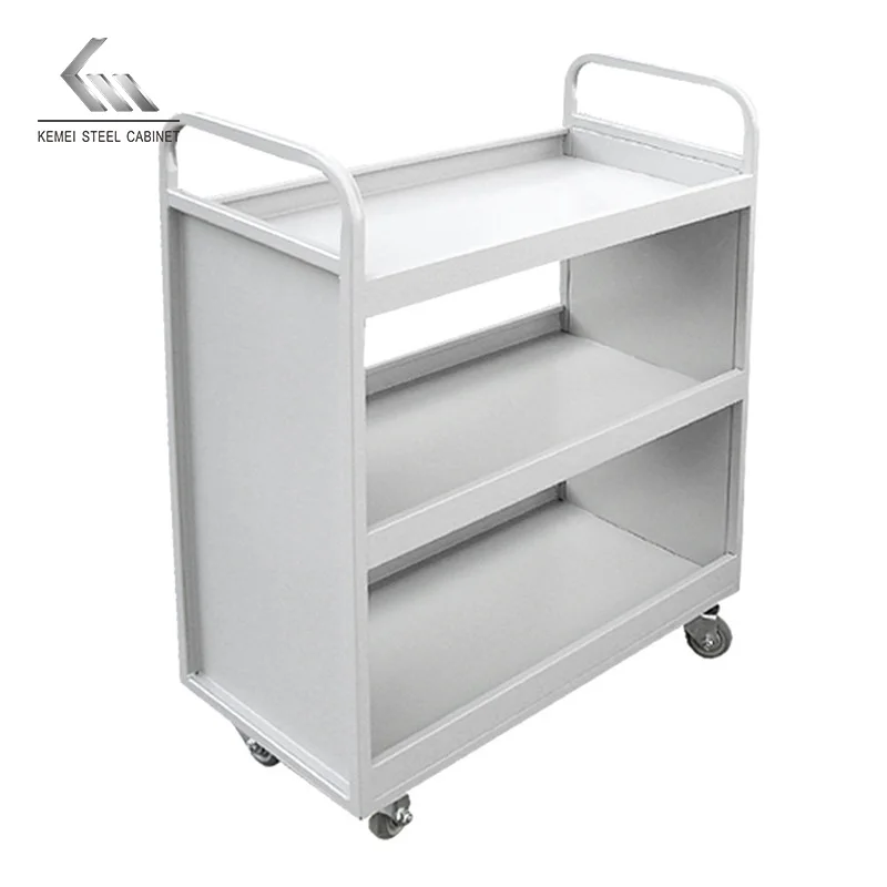 Современный дизайн мебель для школы библиотеки стальная тележка книг мобильная металлическая