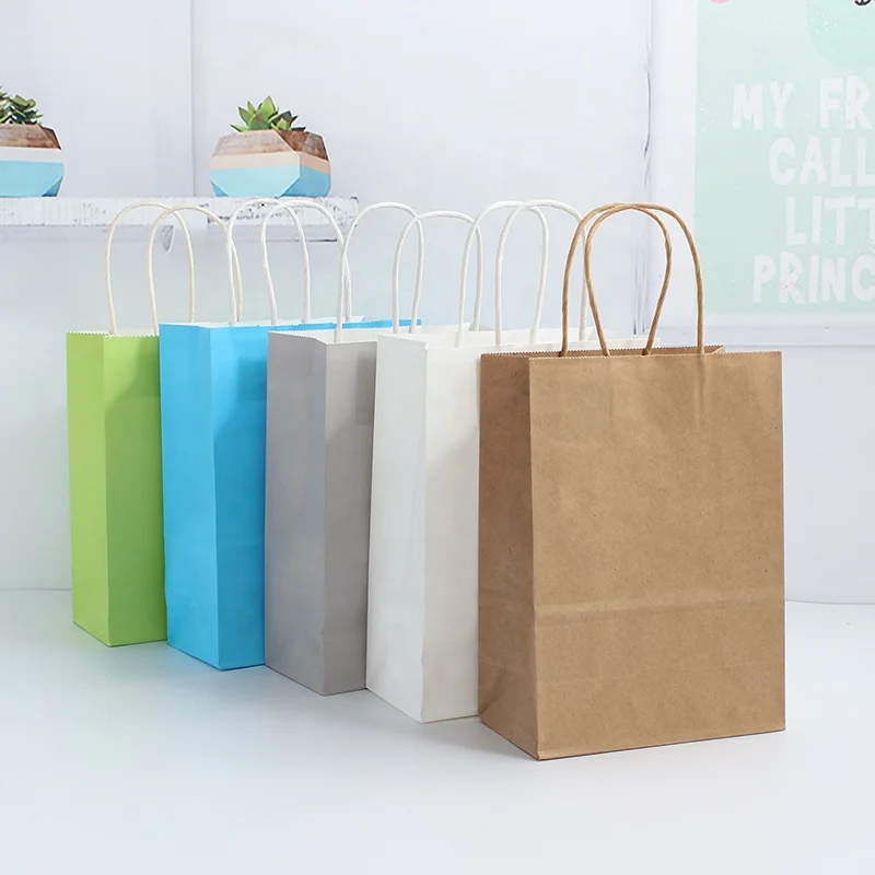 Disposable Kraft Paper Bag Takeaway Oil - Proof Packaging Bags Wholesale Simple Lovely Snacks Candy Bags