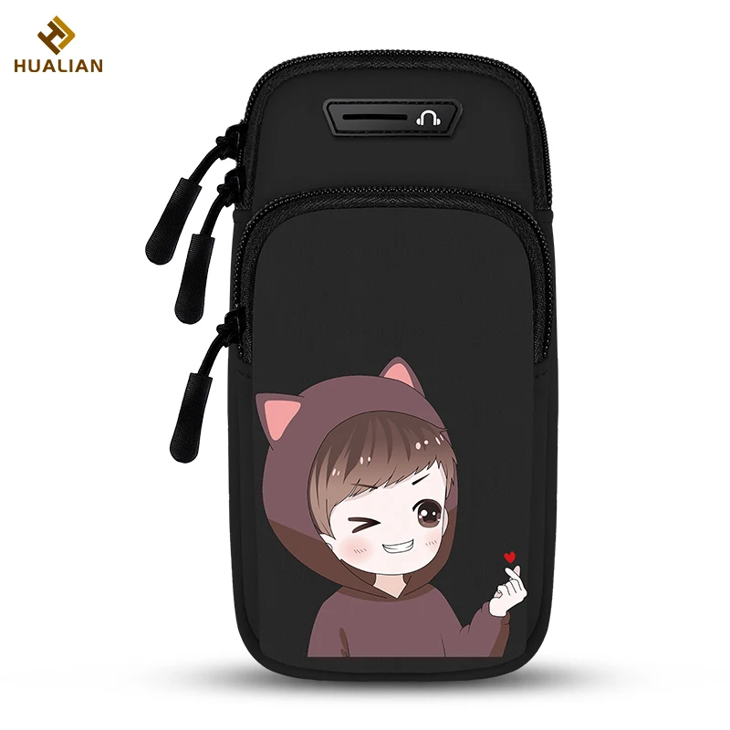 HUALIAN Outdoor Sports Bike Running Polyester Arm Phone Bag/sports running mobile phone arm bag accessories manufacturer