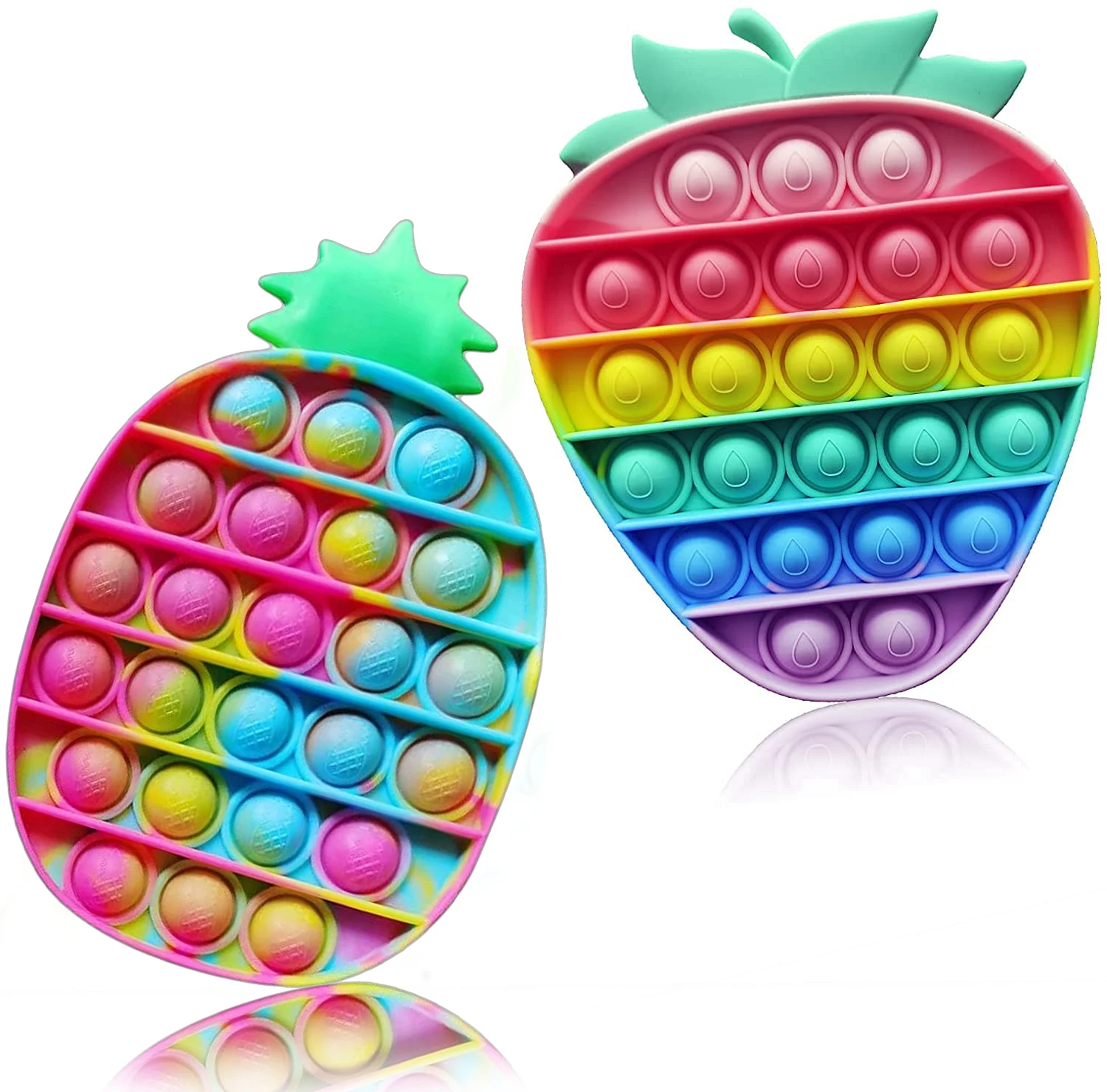Игрушки-антистресс Push-Pop, ананас и клубника, силиконовые пузырьки