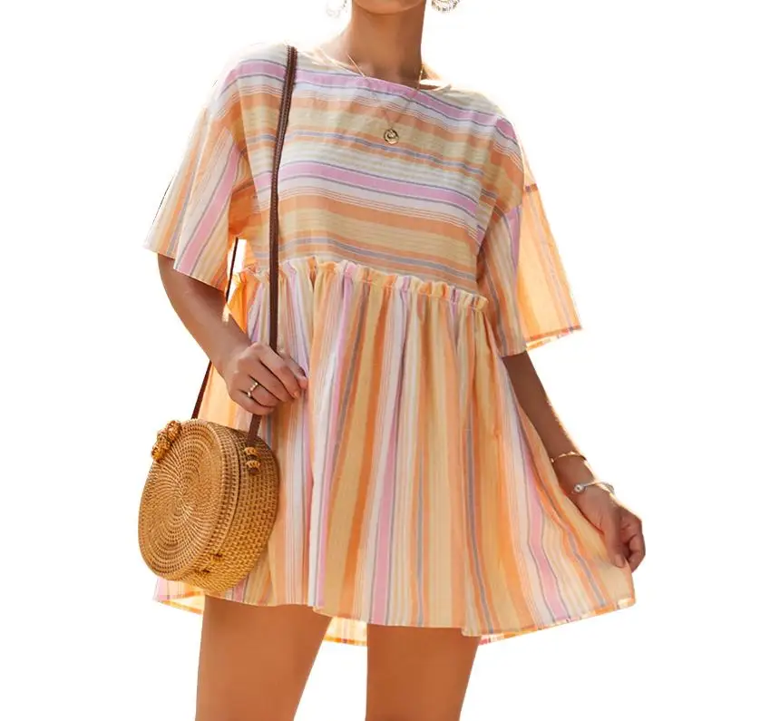 Wholesale Custom short sleeve women casual dresses for ladies party sexy dress women clothing manufacturer custom In Stock