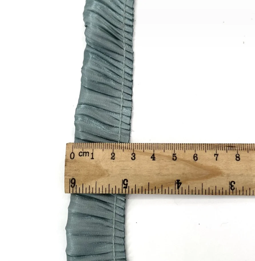 ZSY 2.8cm Wide Glitter Soft Crystal Satin Pleated 3DLace Fabric Fringe Ribbon Frills Ruffles Trim Dolls Cloth Headwear Sewing De