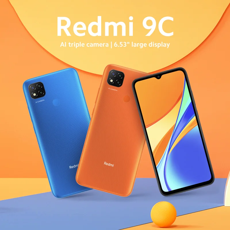
 Глобальная версия Xiaomi Redmi 9C, 3 Гб оперативной памяти, 32 Гб встроенной памяти, смартфон 4G 5000mAh аккумулятор большой емкости памяти, Процессор MTK Helio G35 Восьмиядерный 6,53 дисплей 13MP камера AI  