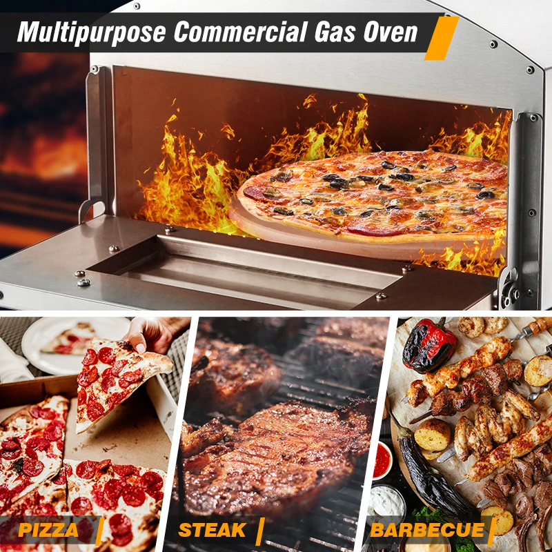 Hot-selling Gas Fired Pizza Maker Machine Double Burner Pizza Oven Gas For Commercial