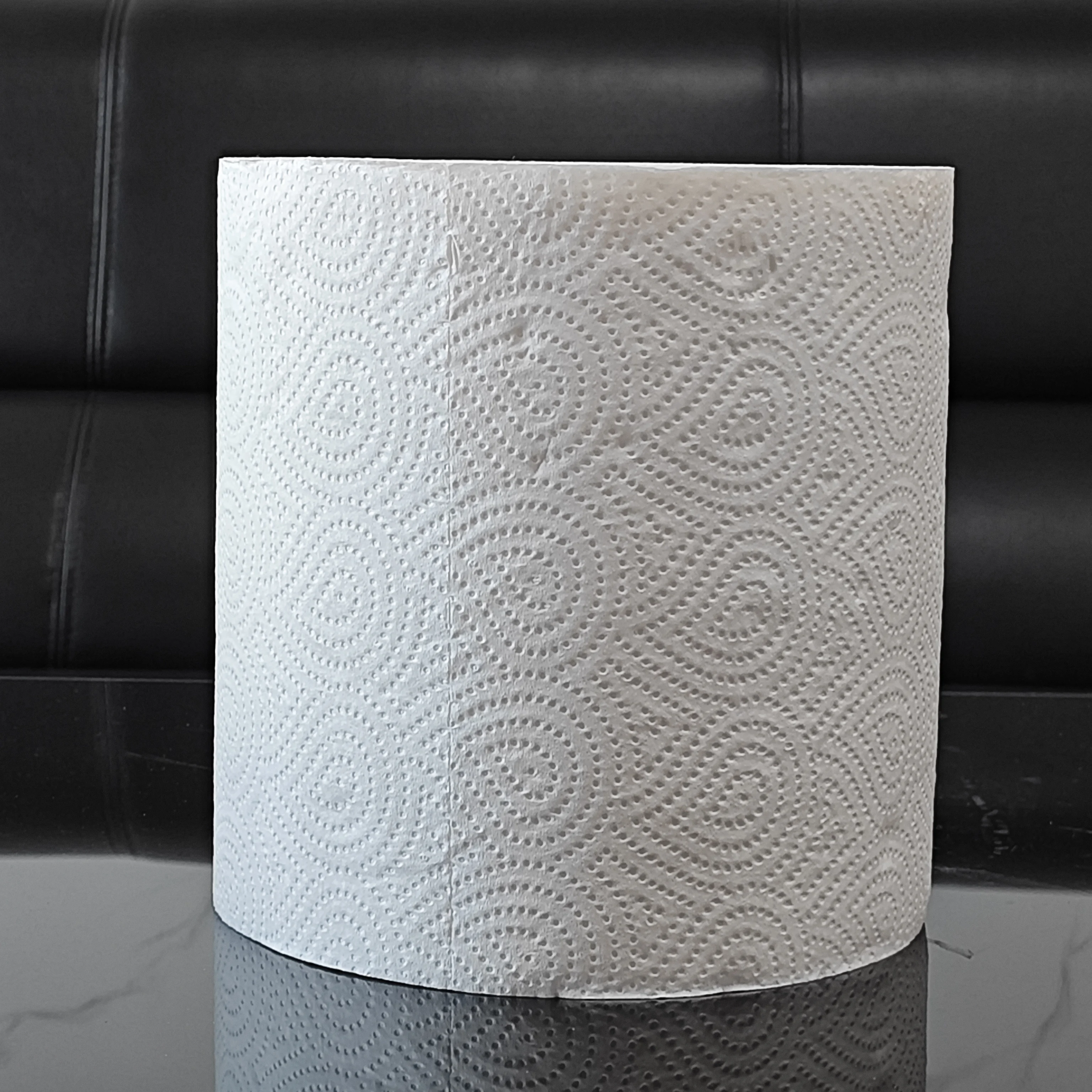 OEM Customization good quality ECO Friendly wood pulp kitchen paper tissue towel Soft White disposable 2Ply paper towel roll