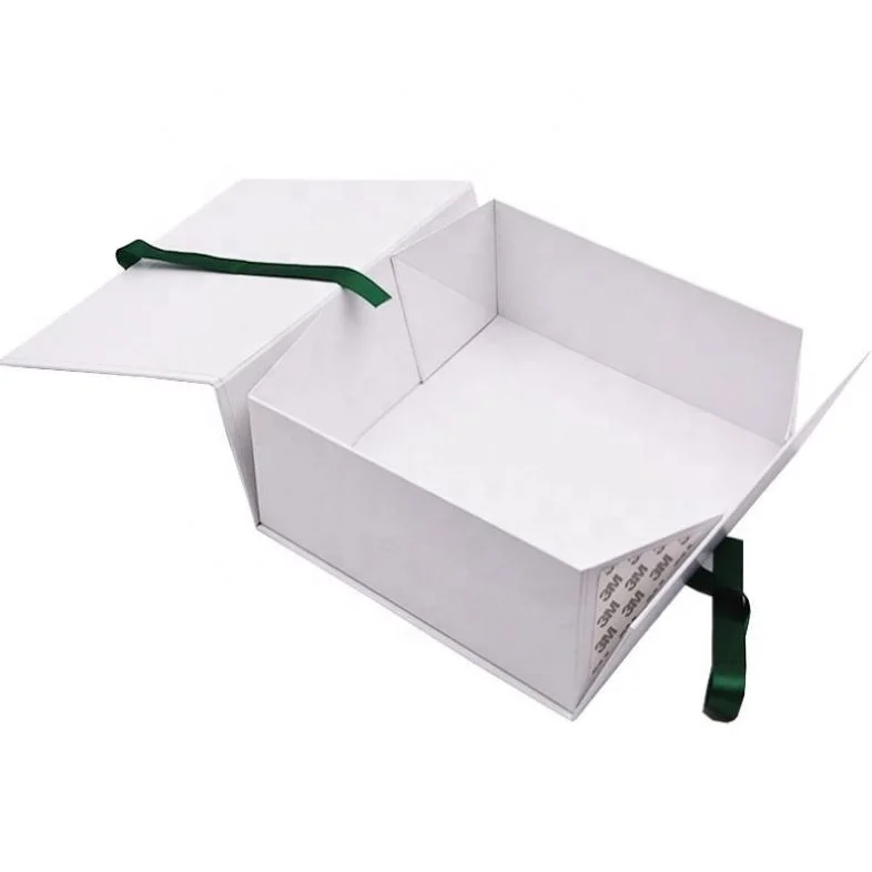 Magnetic wine gift box of luxury art paper boxes with ribbon