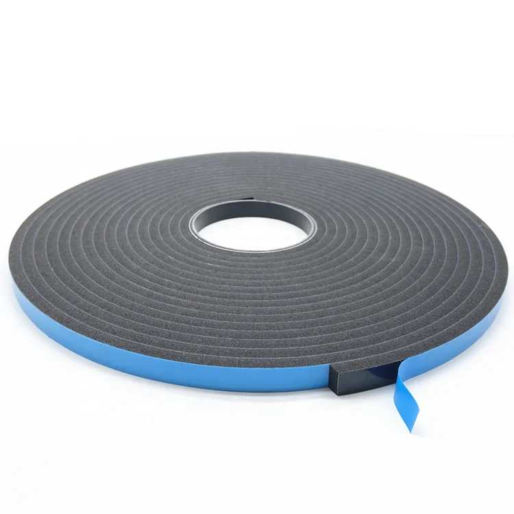 Double Sided Mounting Black PVC Foam Tape With Blue Liner For Structural Window Glass Glazing
