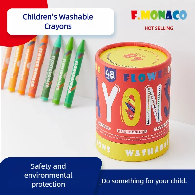 Washable Non-Toxic Eco-Friendly silky Colored crayon painting brush, kindergarten student graffiti enlightenment toy