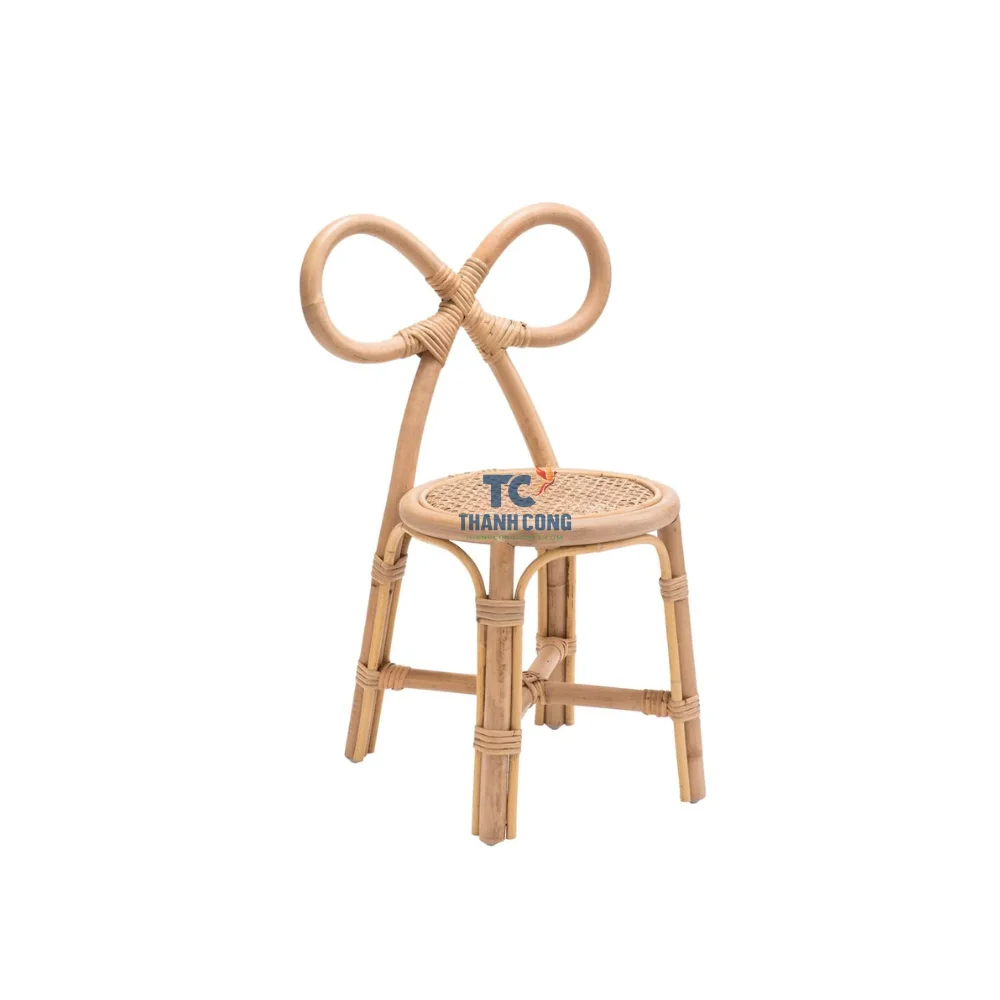 Unique Design Rattan Bow Rattan Chair Cheap Price Baby Chairs for Small Children Toddlers Kids