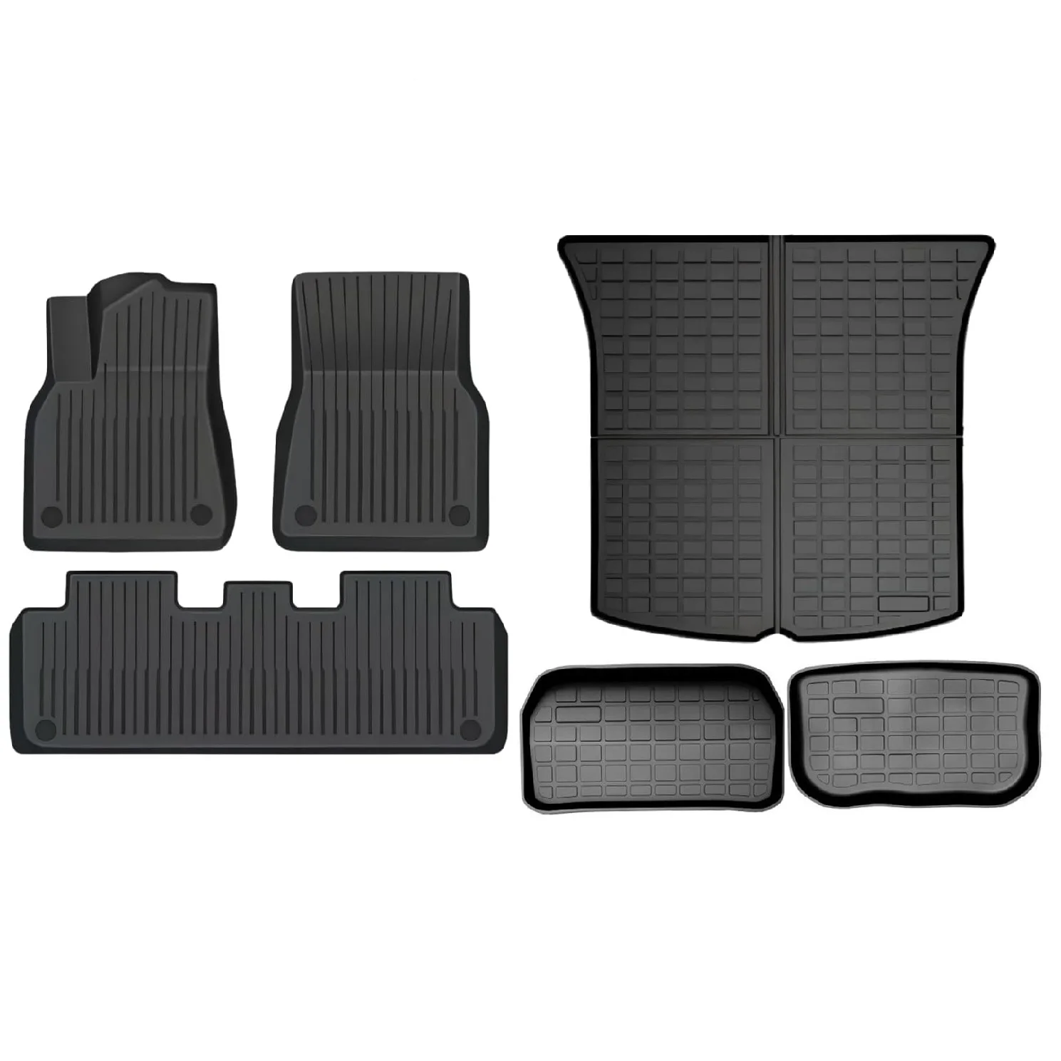 6PCS Full Sets Tesla Model Y Floor mats 2020-2023 All Weather Floor Mat Waterproof Anti-Slip TPE Tesla Model Y Floor mats