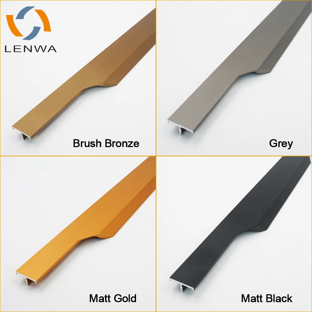 LENWA ALUMINIUM Ready in Stock Kitchen Cabinet Brass/Black Luxury Door Furniture Edge Handles