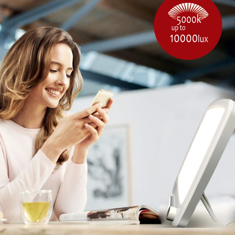 New Arrived LED Sad 10000 Lux Sun Light Therapy timer Depression treatment  table lamp