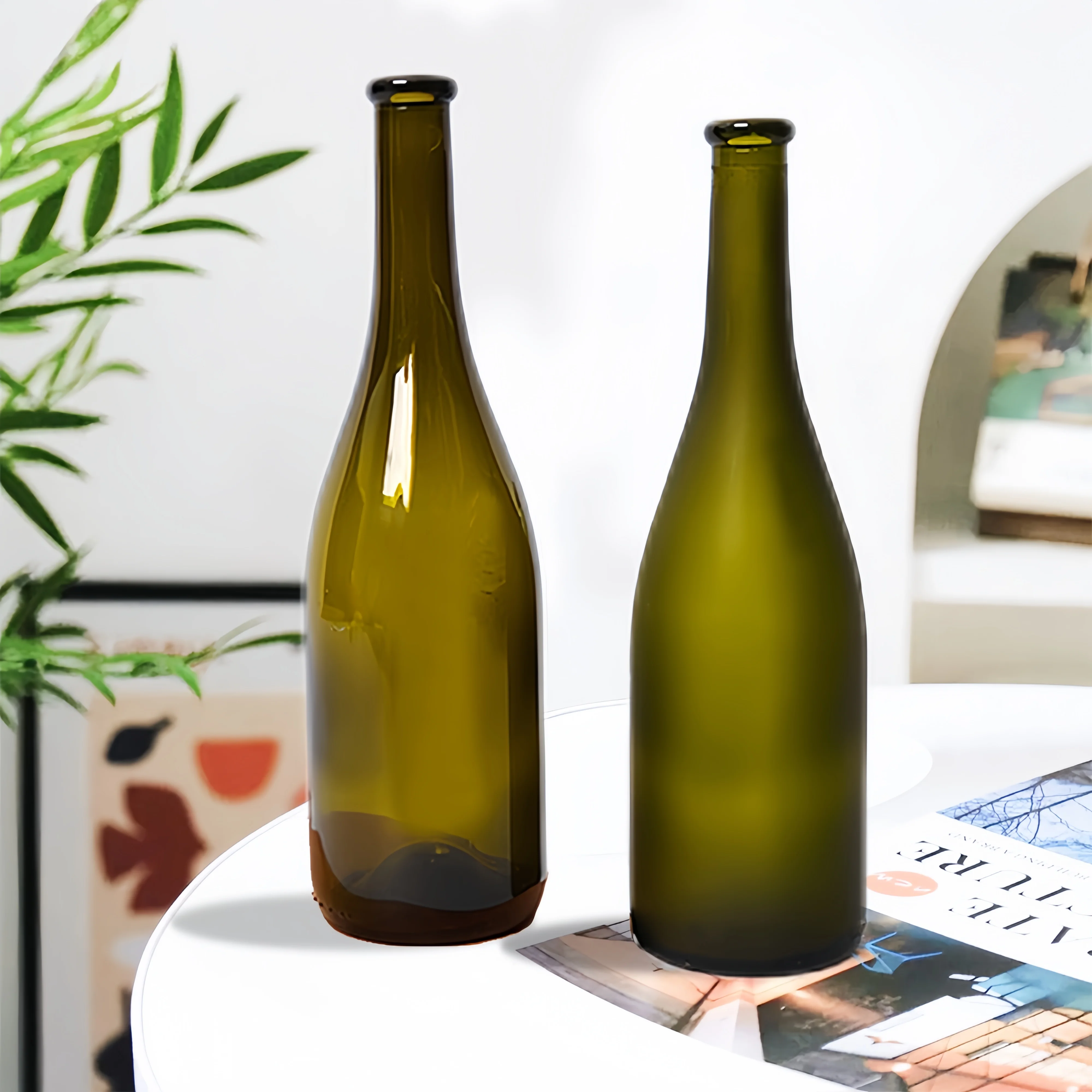 Wholesale 500ml 750ml red wine bottle dark green empty luxury manufacturers champagne burgundy empty wine glass bottles.
