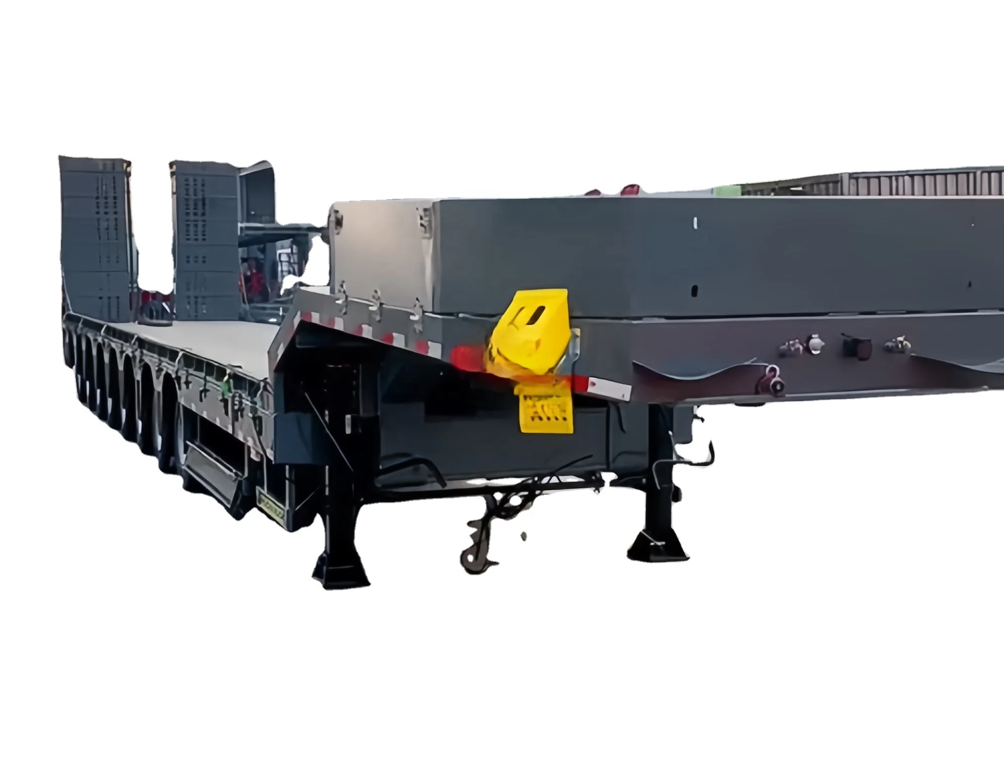 Xingce High strength flatbed trailers Telescopic low bed truck Semi-trailer Flatbed and low bed trailers with mechanical ladder