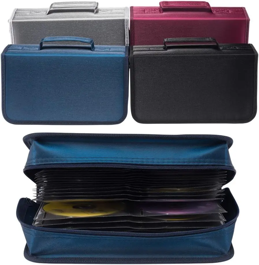 Disco Storage CD/DVD Case Wallet Portable Zipper & Handle Convenient CD Bags & Cases