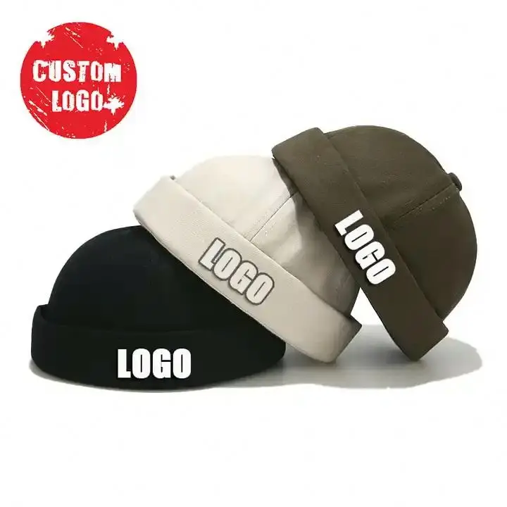 Wholesale With Hat Band Fashion Hats For Men Designer Brimless Caps Cap Male