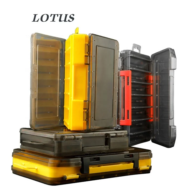 Shrimp Box Yellow Orange Lure Box Sea Fishing Plastic Bait Storage Box So-easy Multifunction Double-sided Wooden LTN-1008S 10pcs
