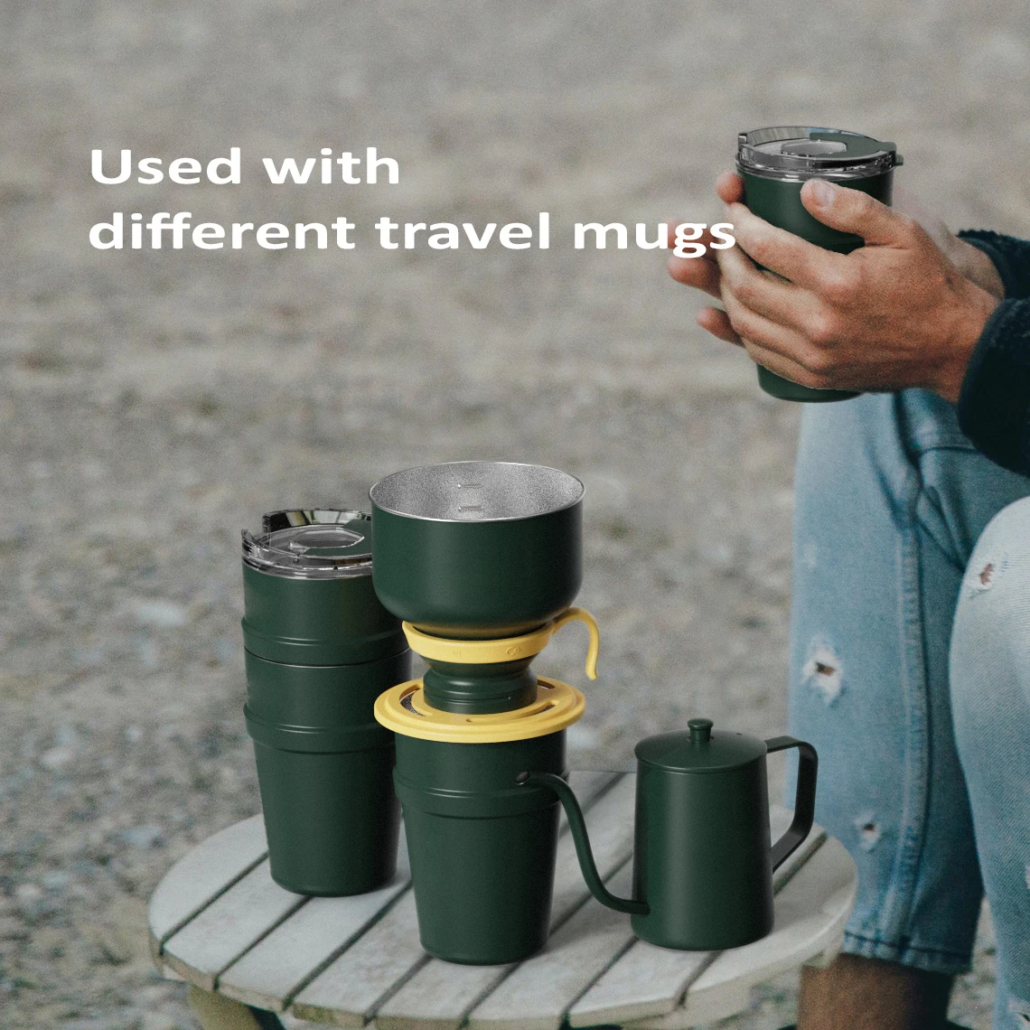 Adventure Travel Outdoor Stainless Steel Coffee Filter With Coffee Tumbler / Mug Set