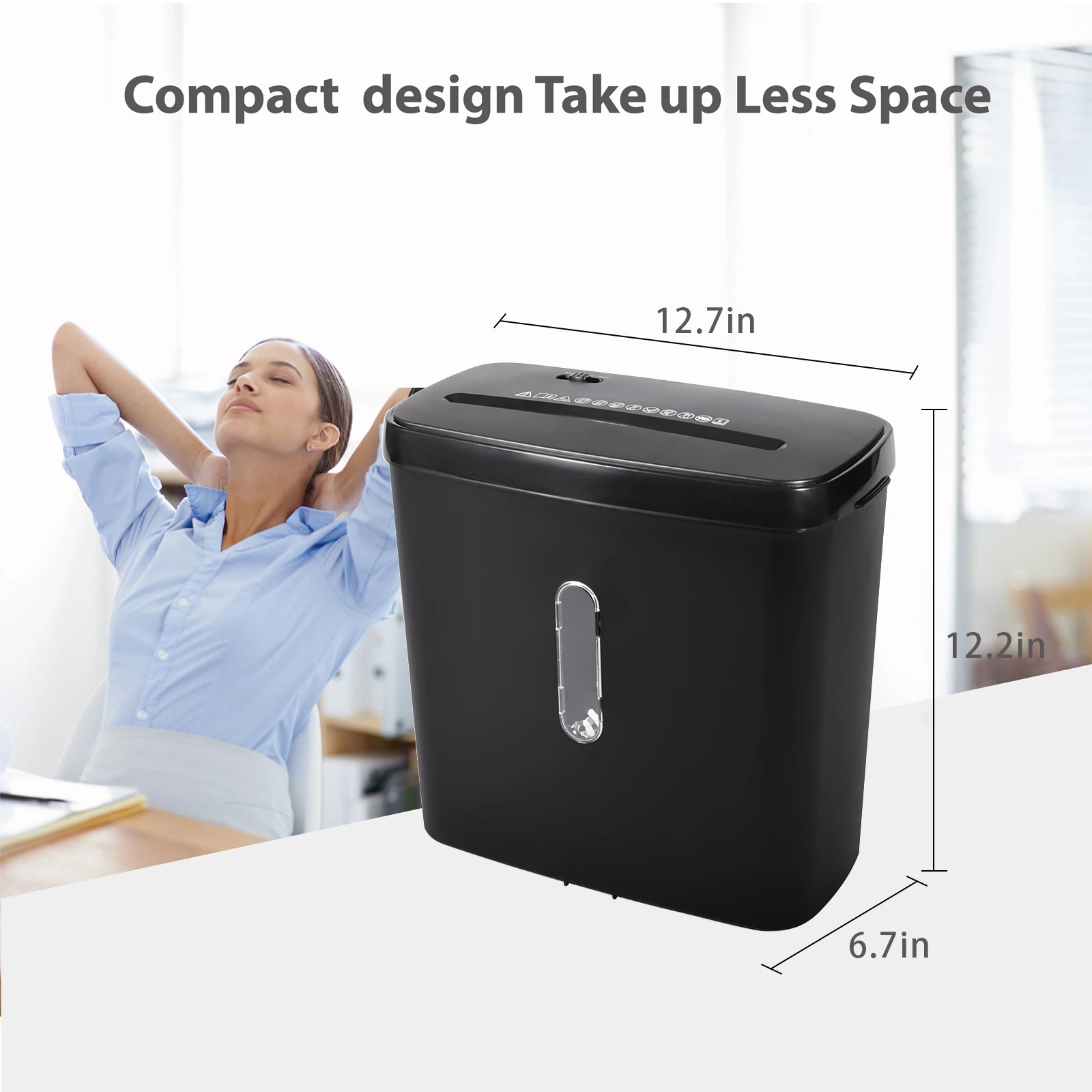 11l Small Cross Cut Colorful Paper Shredder With Easy Lift-off Head For Personal Office Use