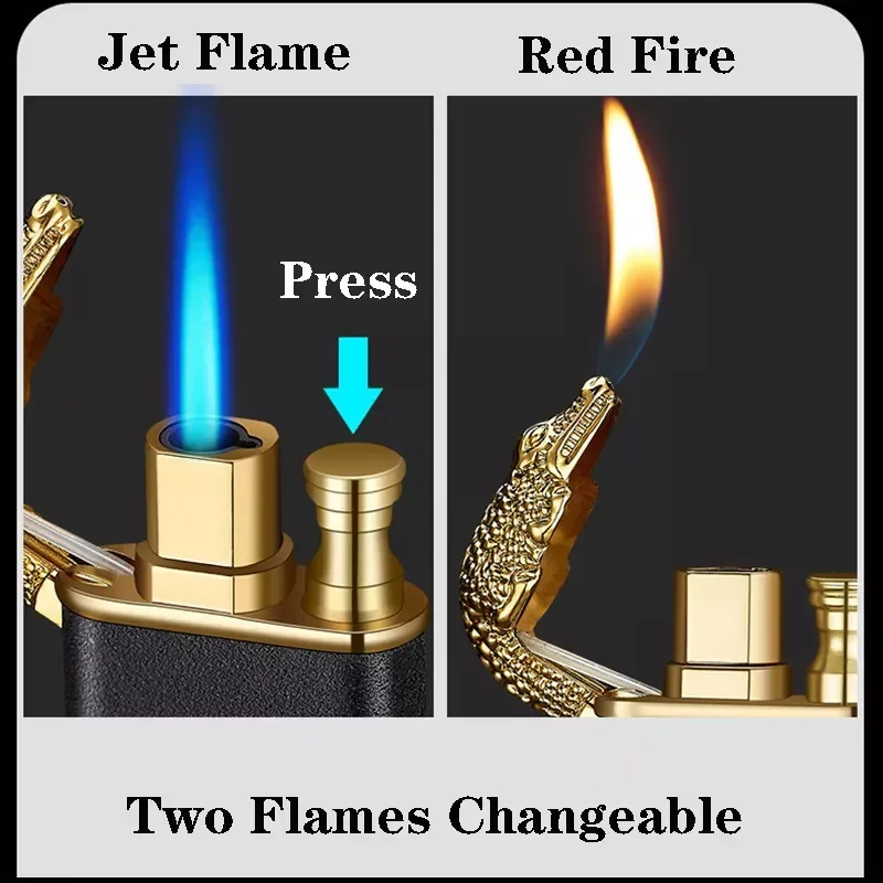 Double flame lighter custom logo lighter Straight flame gas flame lighter for cigarette