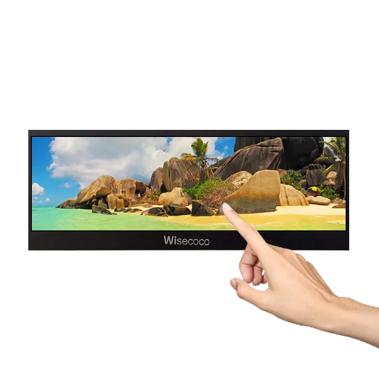 Wide Streched Bar LCD Display Case Second 4K Advertising Monitors IPS Super Thin Earphone Embedded