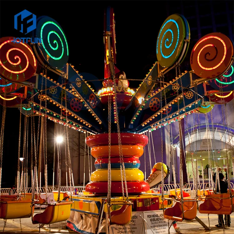 Park attractions for park thrilling rides portable amusement rides trailer mounted trailer samba flying chair ride for sale