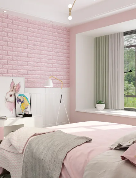 
600*600mm new styles home decor 3d XPE foam wallpaper brick self-adhesive pe foam wall panel 