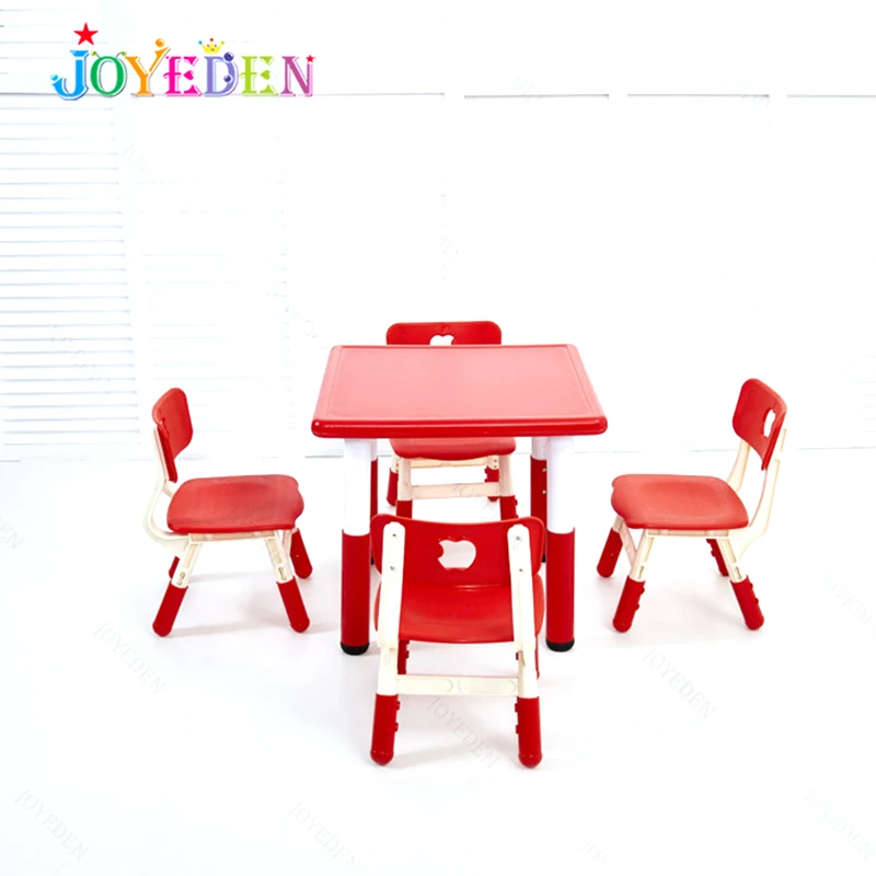 luxury kids furniture adjustable kid study table and 4 chair set school furniture used for children