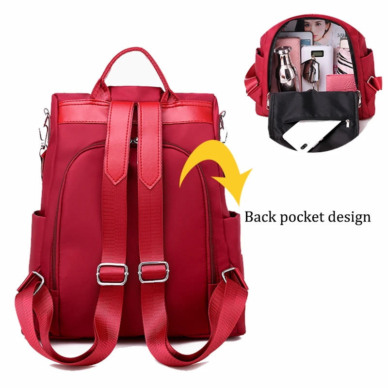 Fashion Chinese Style 3D Dragonfly Embroidery Large Capacity Waterproof Anti-theft Shoulder Bag Casual Travel Women bag Backpack