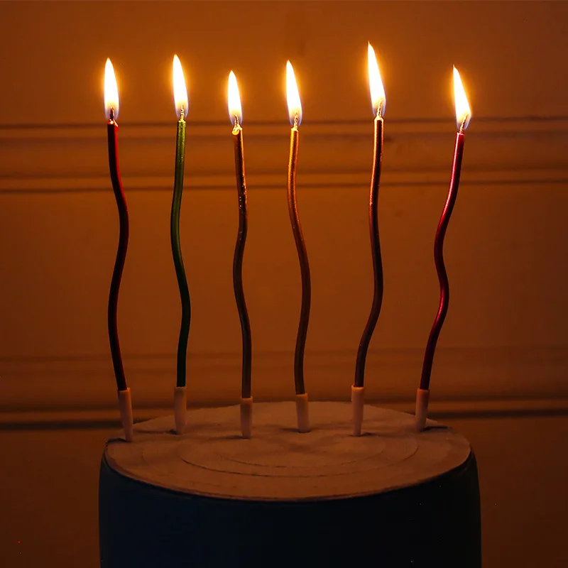 Twisty Birthday Long Spiral Cake Candles Metallic Cake Cupcake Candles Long Thin Coil Cake Candles With Holders