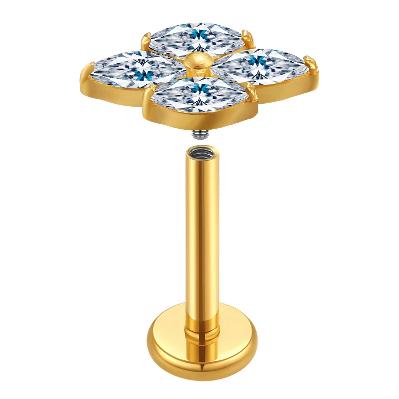 Wholesale various style lip piercing Stainless steel titanium body jewelry lip studs 16 gauge vertical labret piercing rings