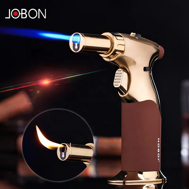  Большая оптовая продажа пистолет JOBON для сигарет с индивидуальным логотипом дыма Бутановая струйная газовая кухонная зажигалка пламенем свечей