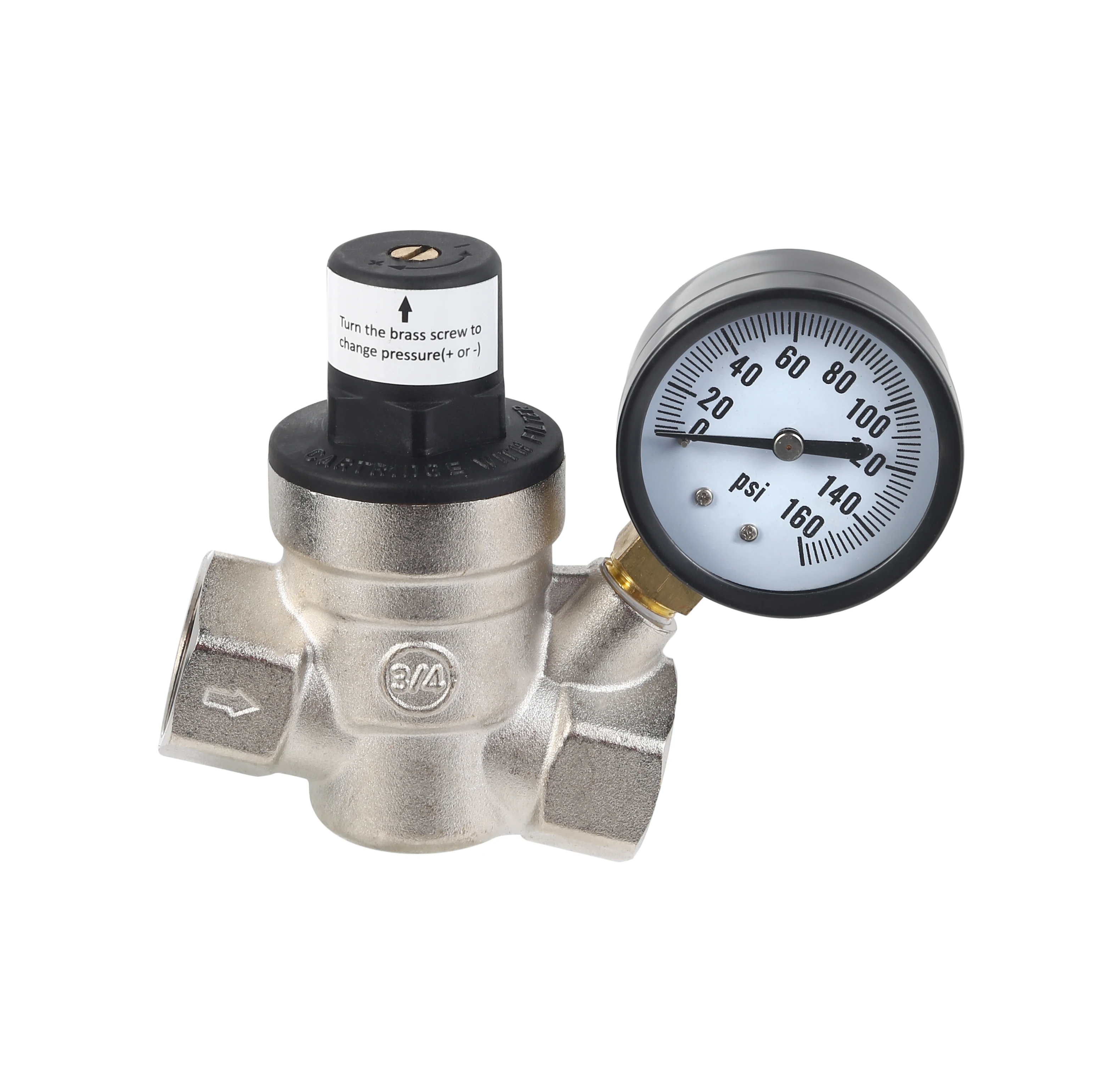 High quality brass nickel Water Pressure Regulator Valve Internal thread Reducing Valve for RV Pressure Reducing Valve