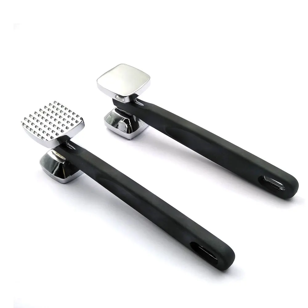 Latest tenderizer meat tender stainless steel meat hammer with plastic handle for kitchen