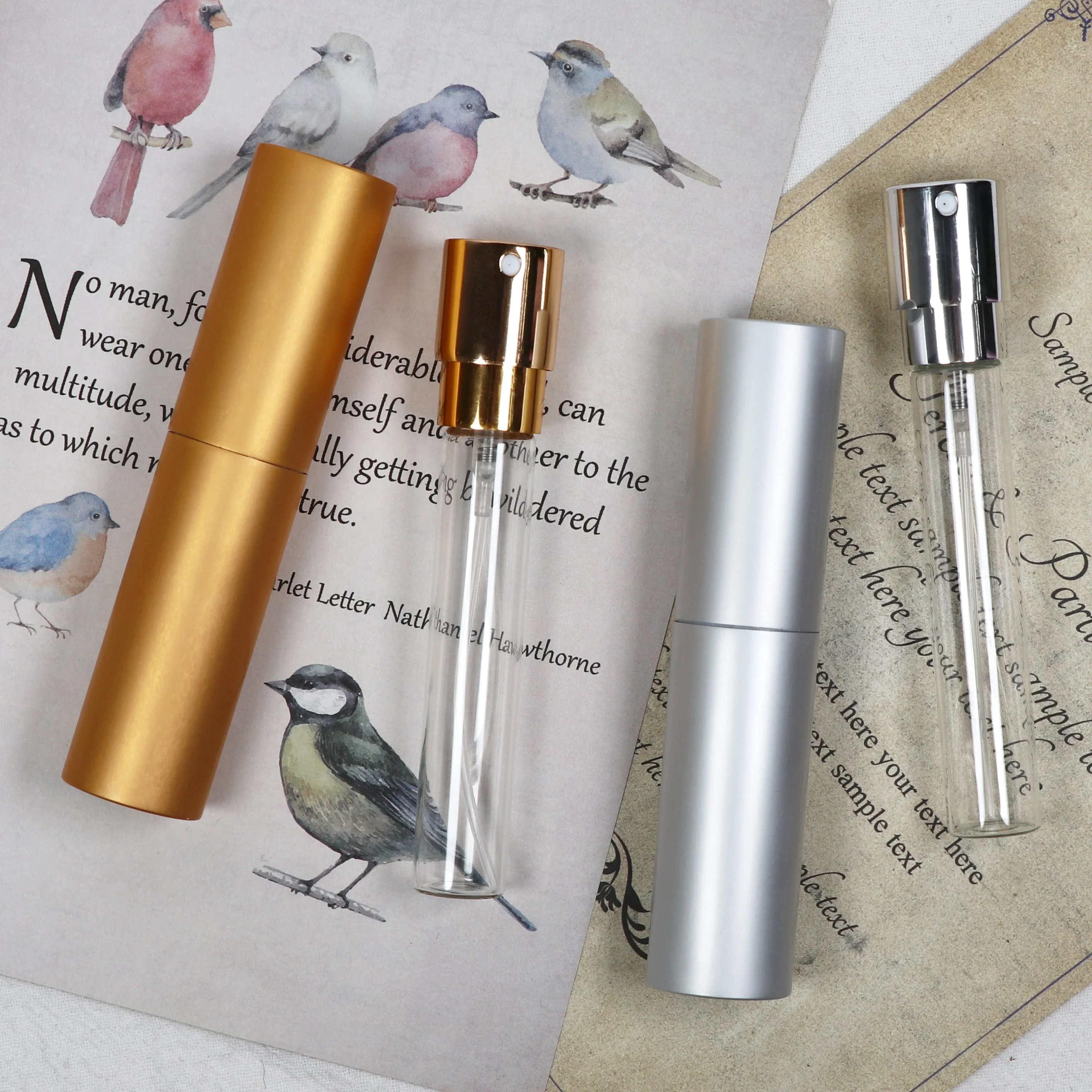 Luxury Mini Pocket Size 10ml Perfume Bottle Atomiser Refillable Round Portable Travel Refill Metal Spray Bottle
