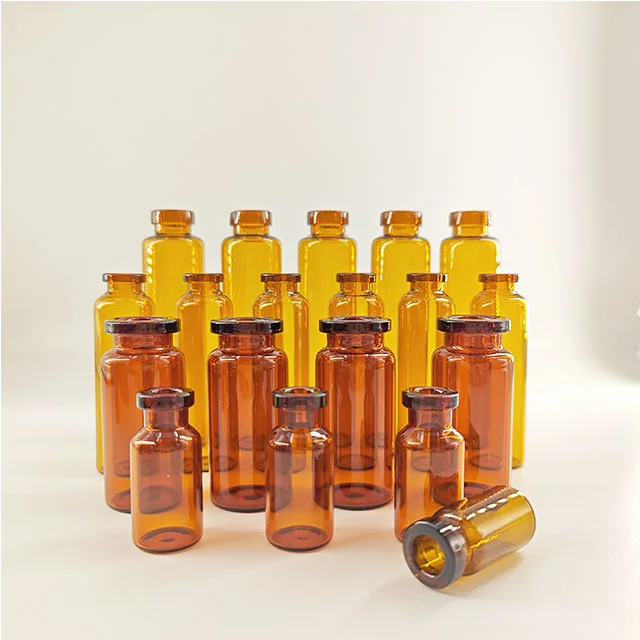 China factory supplies 3ml-10ml blue penicillin bottle pharmaceutical small cosmetic glass bottles for medical purposes