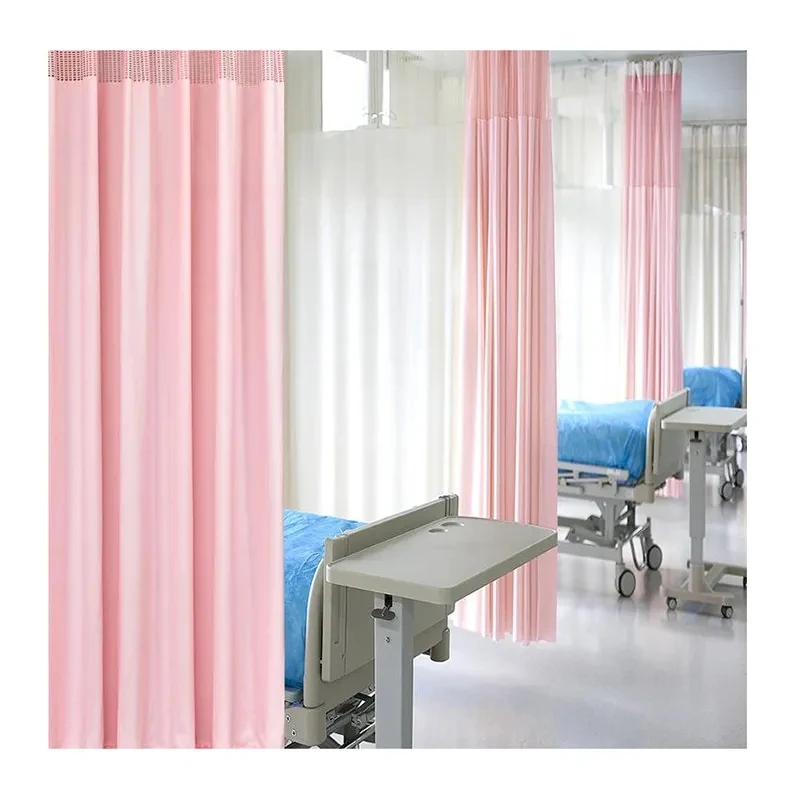 Medical Hospital Ward Cubicle Retardant Fabric Curtain Clinic Sanitary Room Ripple Fold Partition Flame Curtains