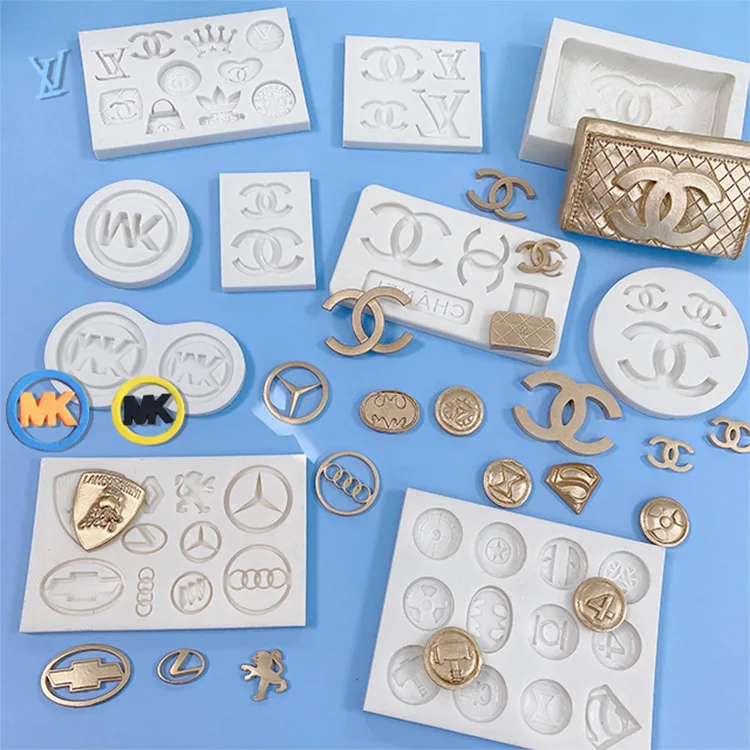 Factory Customize Diy Brand Logo Cake Baking Accessories Epoxy Silicone Resin Mold Set