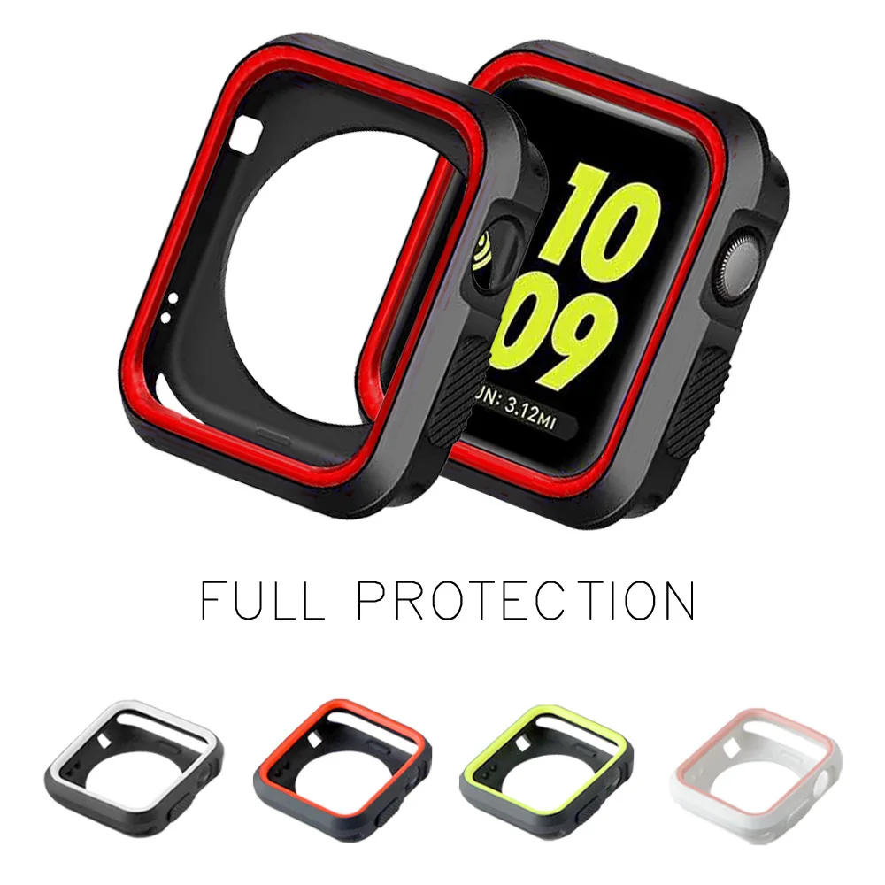 Многоцветный полноразмерный защитный чехол для iWatch силиконовый из ТПУ Apple Watch 38/40/42/44