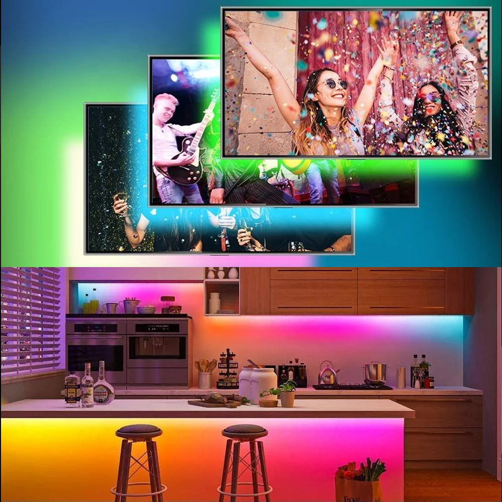 High Quality 12V 5M 10M 15M 20M RGB Smart Light SMD 5050 Remote APP Control Waterproof Luces Led Strip Light Christmas light