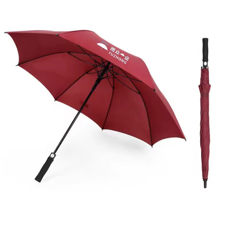 Umbrella for Golf with Wooden Handle Uv Umbrellas Plaid Cover Automatic Straight Reinforced Umbrella