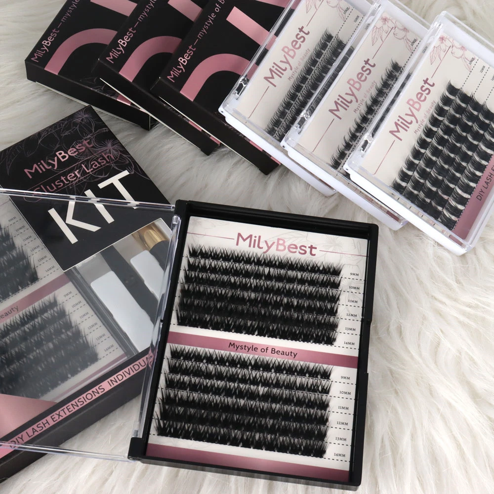 Private Label 0.03 0.05 0.07 Mix Curl Individual Eyelash Extension Clusters Lashes Wholesale Individual Diy Clusters Lashes