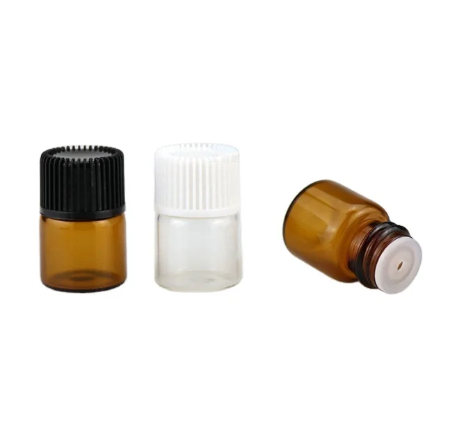 Ready to ship 1ml 2ml 3ml 5ml Glass essential oil mini bottle container amber bottle