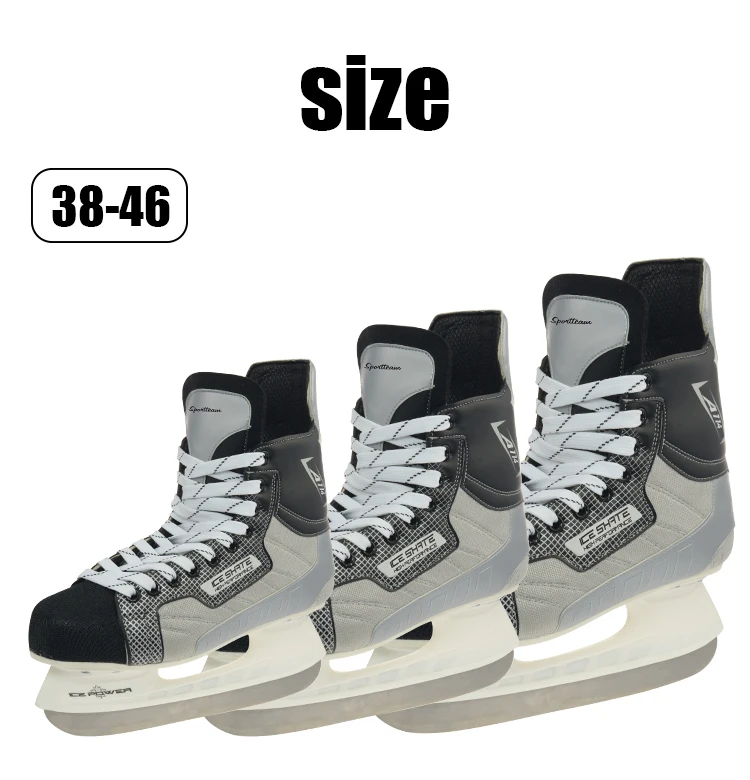 Adjustable Ice Skates Adult Beginner Speed Ice Hockey Skate Shoe Rink One-piece Skates Without LACES for Women Men